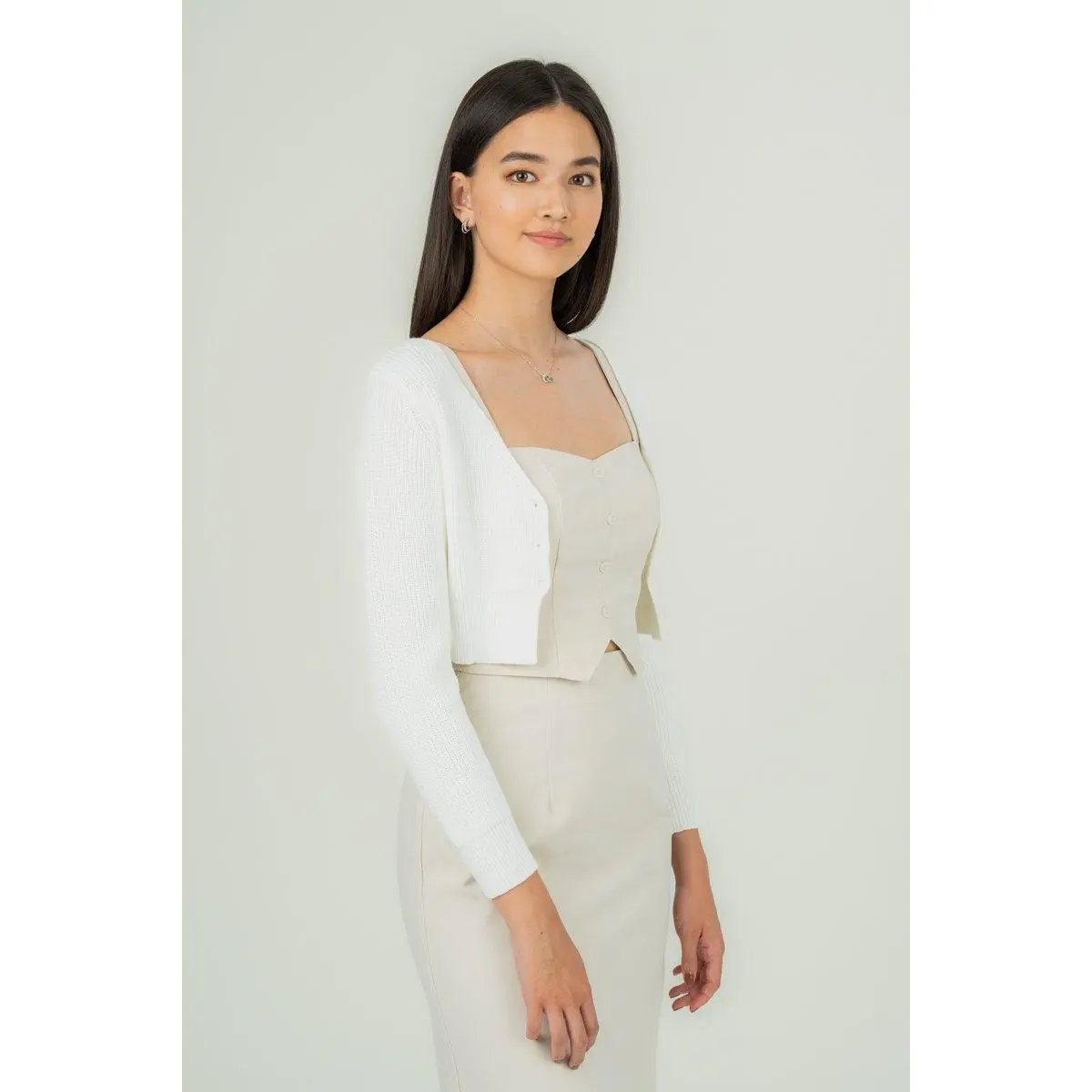Nina Knitted Cardigan in Cream