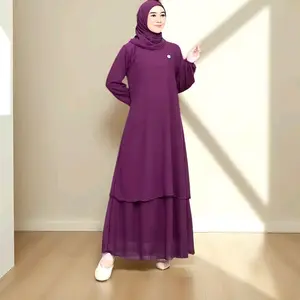 Karissa Gamis Malaysia JUMBO ld 110-140 Ceruti Syari Maxi Dress Kondangan Nyaman & Mewah Bahan Premium Renda Basic Dewasa