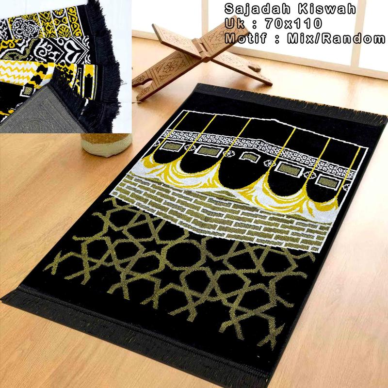Product Introduction of Sajadah Kiswah Hitam Dewasa Bahan Bludru Ukuran 70*110 cm Motif Kiswah Perlengkapan Sholat 22