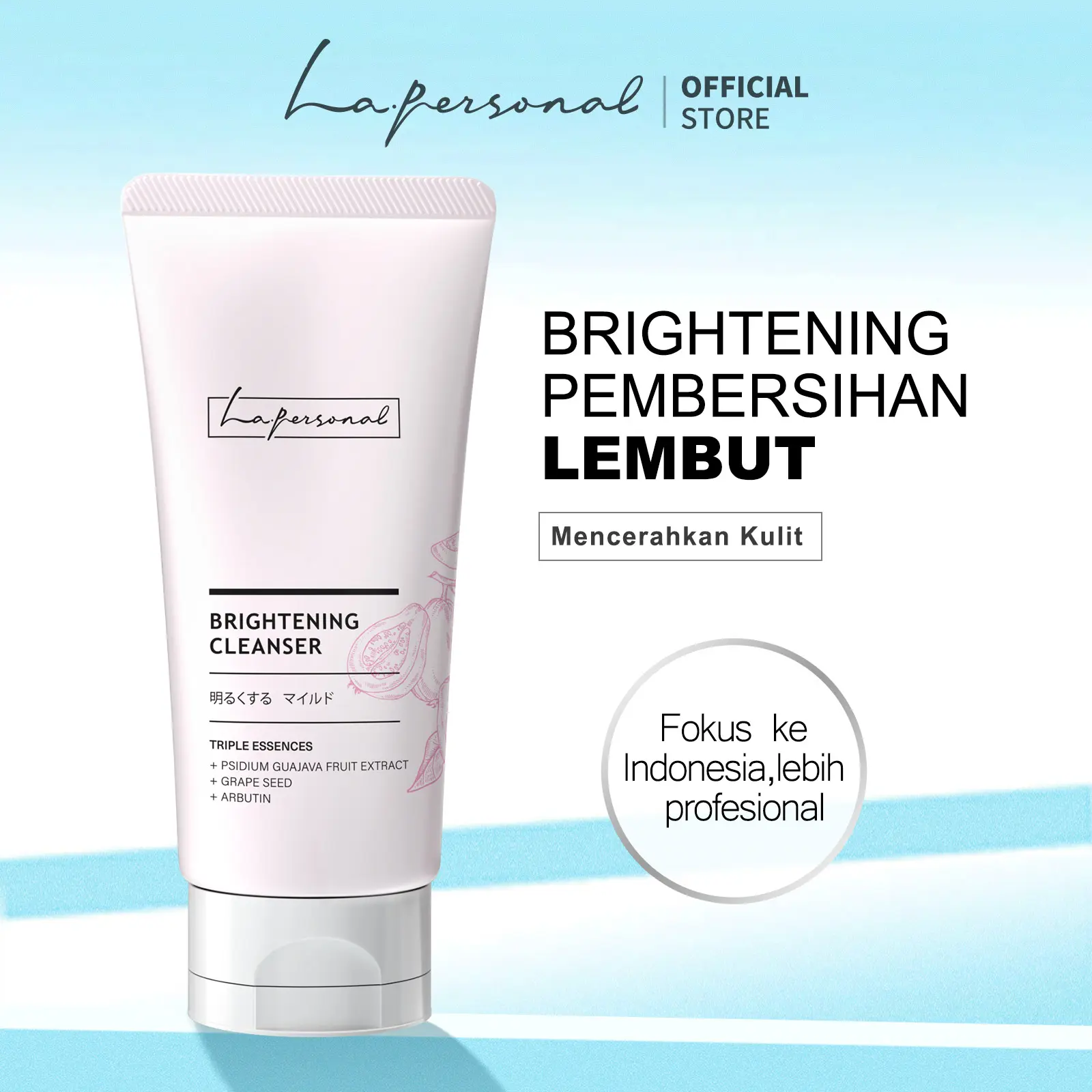 La.personal Mencerahkan Glowing Pembersih Wajah Brightening Cleanser 100G-Sabun Cuci Muka Semua Jenis Kulit Facial Pencerah