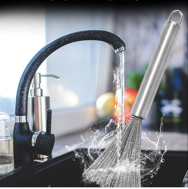 Product Introduction of Stainless steel pot brush kitchen special long-handle brush pot artifact pot washing brush brush pot brush steel wire cleaning brush pot brush 2