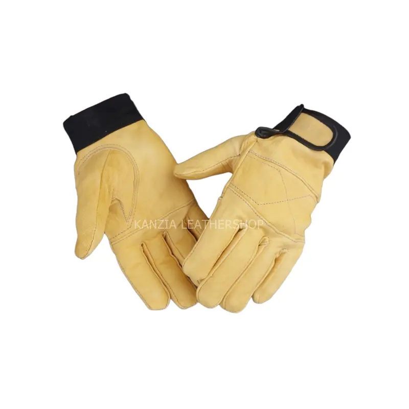 Sarung Tangan Kulit Kambing Ekonomis Full Jari Kanzia Leathershop Safety 0