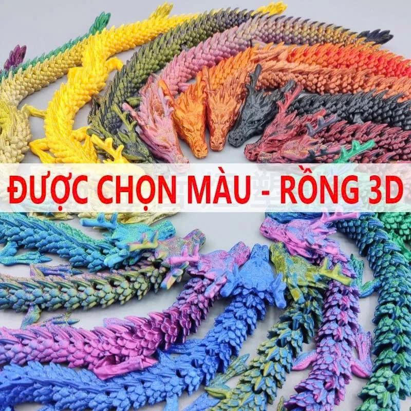 Mô hình Đồ chơi độc lạ Rồng in 3d có khớp Cử Động Di Chuyển Siêu Ngầu Siêu Xịn Nhiều Màu Loại Lớn 90cm 60cm Đồ Chơi Động Vật Rắn Uốn Lượn