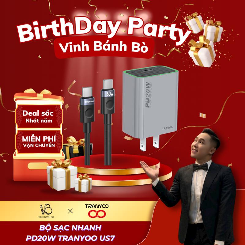 [ĐỘC QUYỀN VINHBANHBO] Củ Sạc Nhanh US7 PD20W Type-C Chính Hãng Tranyoo Cho Điện Thoại - Phone, Phụ Kiện Usb