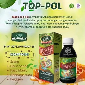 Madu Herbal Top Pol Al Waliy 150g - Madu Herbal Mengatasi Ngompol Anak Honey Syrup