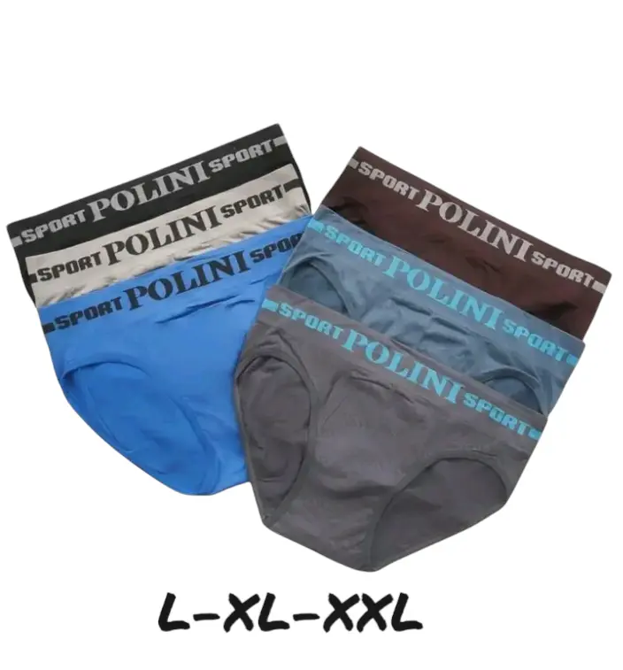 Celana Dalam Pria Model Segitiga Polini Bahan Katun Rajut Adem Lembut Big & Tall - 3pcs/6pcs- cdcowok