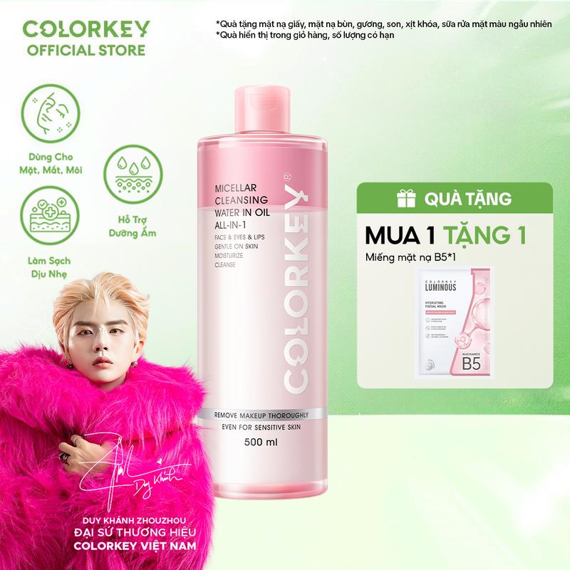 TP - BIG SIZE Nước Tẩy Trang COLORKEY Dịu Nhẹ Và Làm Sạch All-in-1 Micellar Cleansing Water In Oil
