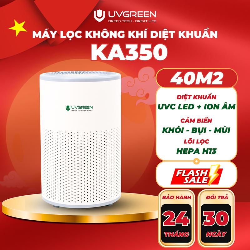 [UVG] Máy Lọc Không Khí Diệt Khuẩn UVGREEN KA350 UVC 40m2 - Công Nghệ UVC LED Và ION ÂM Hiện Đại, Làm Sạch không khí, Lõi HEPA H13 Sạch Bụi Mịn, Mùi Hôi, Khói, Lông Tóc, Bảo Hành Chính Hãng 24 Tháng, Air Purifiers