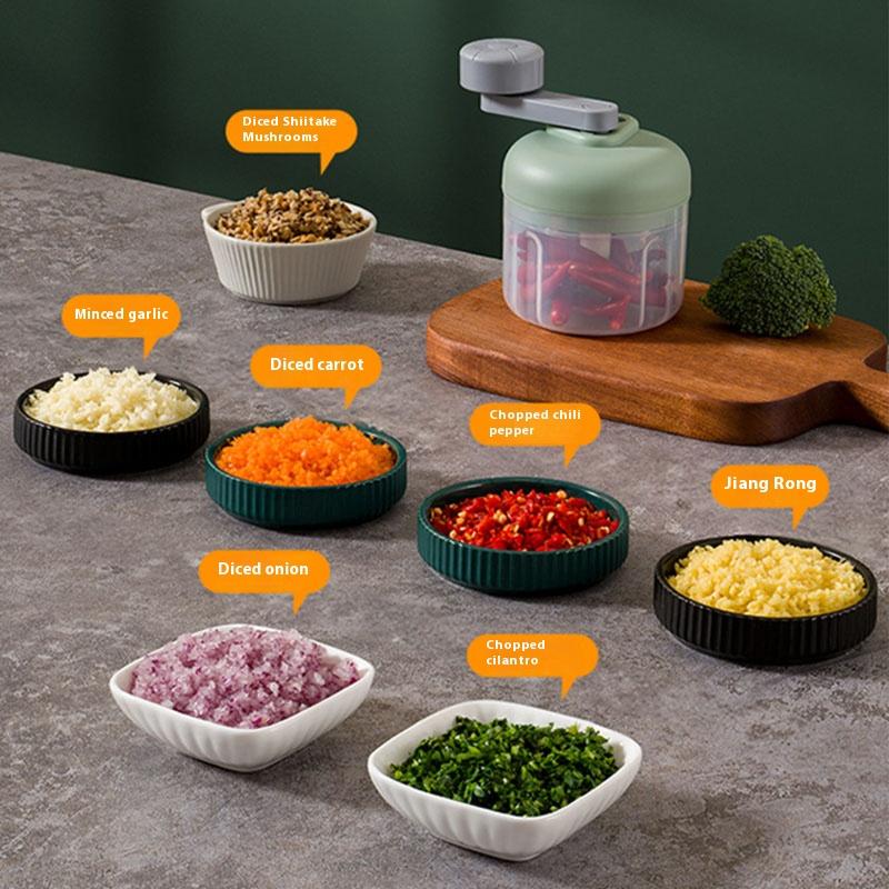 Product Introduction of 250ML Garlic Whiz: Manual Garlic Masher & Press Adjustable Speed- Crush, Chop,Mince in Seconds Garlic, chili, radish, onion, mushroom Kitchen Essentials 7
