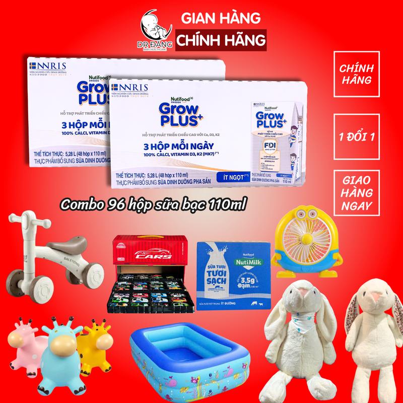   Độc Quyền KOC - Tặng quà  Combo 96 hộp grow bạc 110ml - Growplus sữa nước công thức cho bé hộp 110ml 