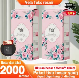 【2 PACK & 3 PACK】Vela tisu gantung175*140mm 1000 helai  harga promo murahgratis ongkir bisa cod tisu murah promo tissuemurah facial tissue Cocok untuk ibu dan bayiLembut dan halus 1free hook Pink