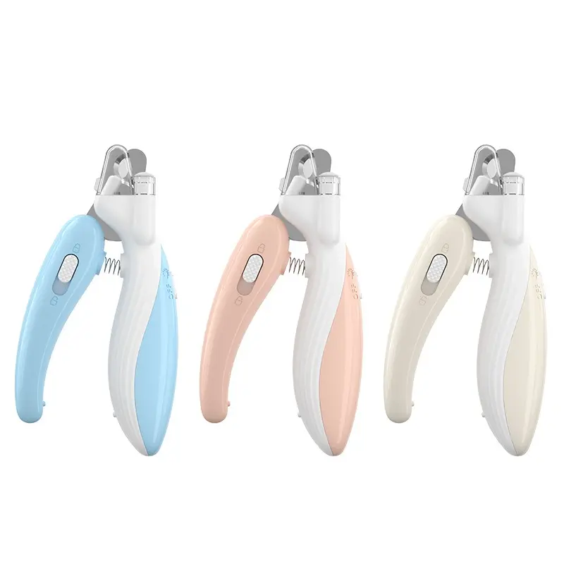 Gunting Kuku Anjing LED Pet Nail Cutter Grooming Hewan Kucing Anti Splash Toe Claw Clipper Safety Lock Bloodline Light 6