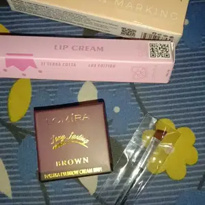 Paket Bundling Lomira Lip Cream Lux Edition 21 Terra Cotta + Eyebrow Cream + Non Marking Moisturizing Concealer | Makeup Set Bibir Alis Concealer Tahan Lama