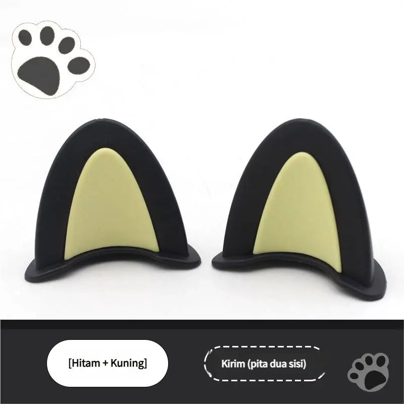 Hitam + Kuning -Telinga Kucing