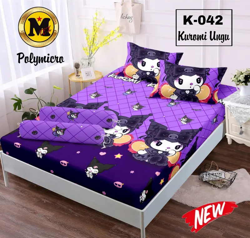 Sprei anti geser dobel karet motif karakter semua ukuran ada 90 120 160 180 20 4