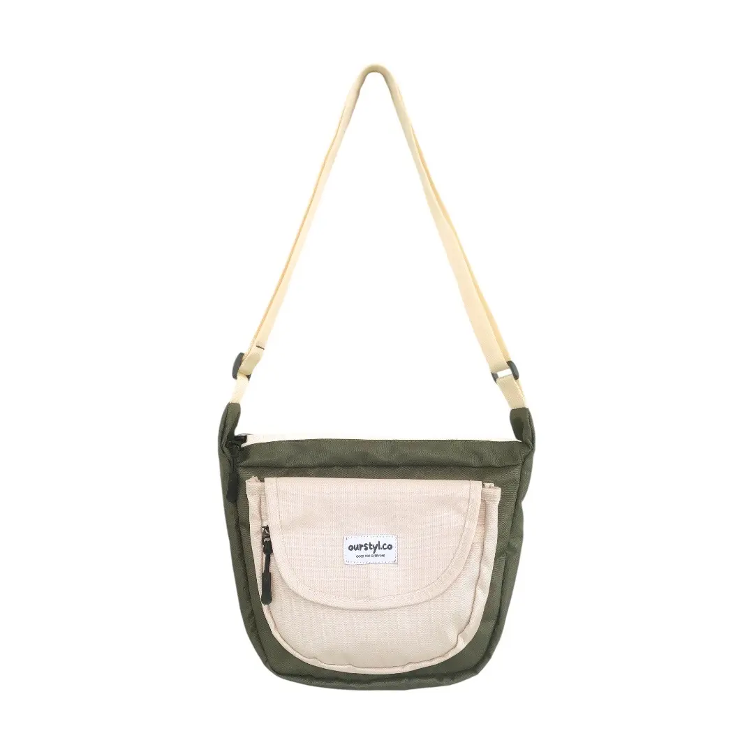 Ourstyle Olive Cream - Tas Selempang Sling bag Tas Pria Wanita Slingbag
