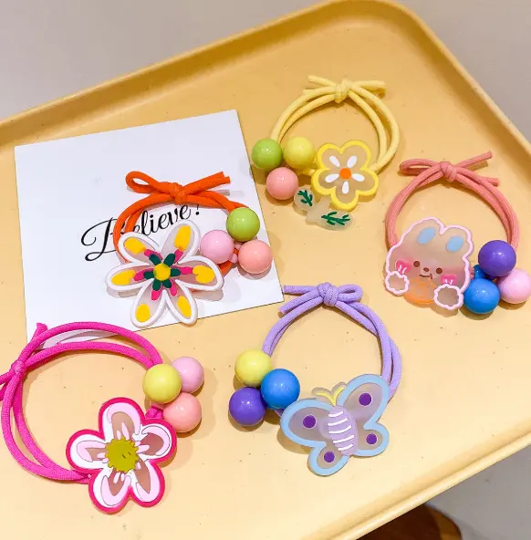 Dây Cột Tóc Bướm Hoa Mèo Dễ Thương Cho Bé Gái 2