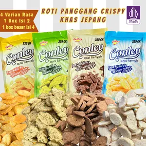 HALAL Roti Panggang Crispy Halal untuk Anak & Keluarga | Snack Sarapan Praktis Siap Makan, Renyah Gurih Tidak Berminyak | Aneka Rasa Coklat, Keju, Rumput Laut & Susu | Kemasan Praktis Cocok untuk Bekal Harian