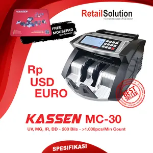 Mesin Penghitung Uang Money Counter Rupiah USD - Kassen MC30 / MC-30