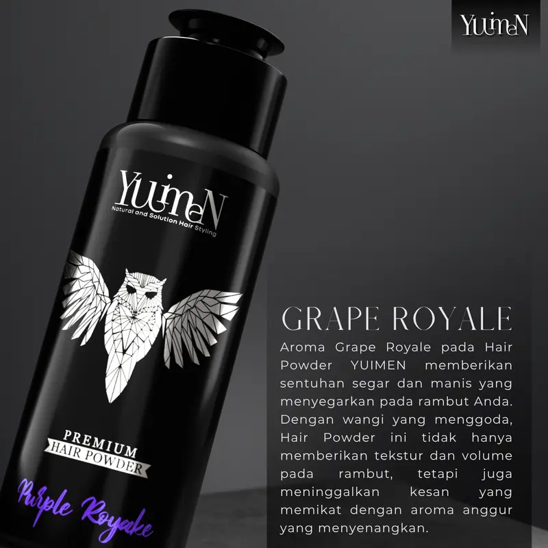 YUIMEN Hair Powder Premium Aroma Grape + Gratis Sisir Plastik + Rambut Bervolume dan Perawatan Rambut Berminyak atau Lepek 5