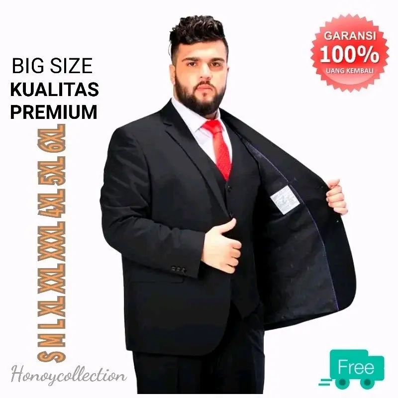 Jas Pria Jumbo/Jas Formal Pria/Jas Nikah/Jas Wisuda size S M L XL XXL XXXL 4XL 5XL 6XL Murah Berkualitas