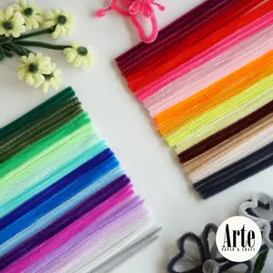 ARTE - 1 Pak ( Isi 95 - 100 Pcs)  Mercy Pipe Cleaner Craft Grade Kawat Bulu Kerajinan tangan Edukasi anak buket dekor kantor  D.MCG