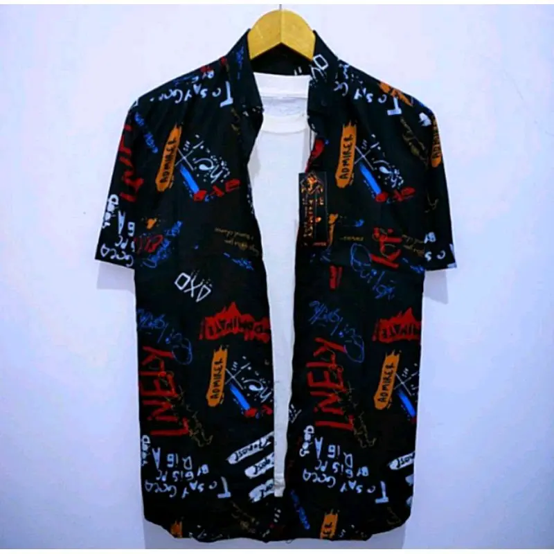 kemeja surfing pria lengan pendek / kemeja motif / kemeja distro ... 4