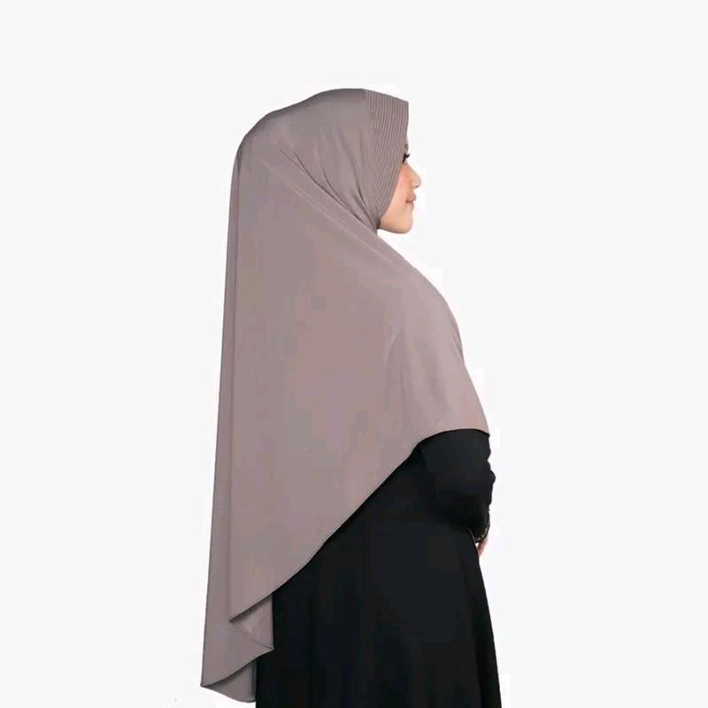 jilbab dewasa yumna L Hijab instan non pet syar'i Jersey super premium oval panjang bordir kerudung dewasa 3