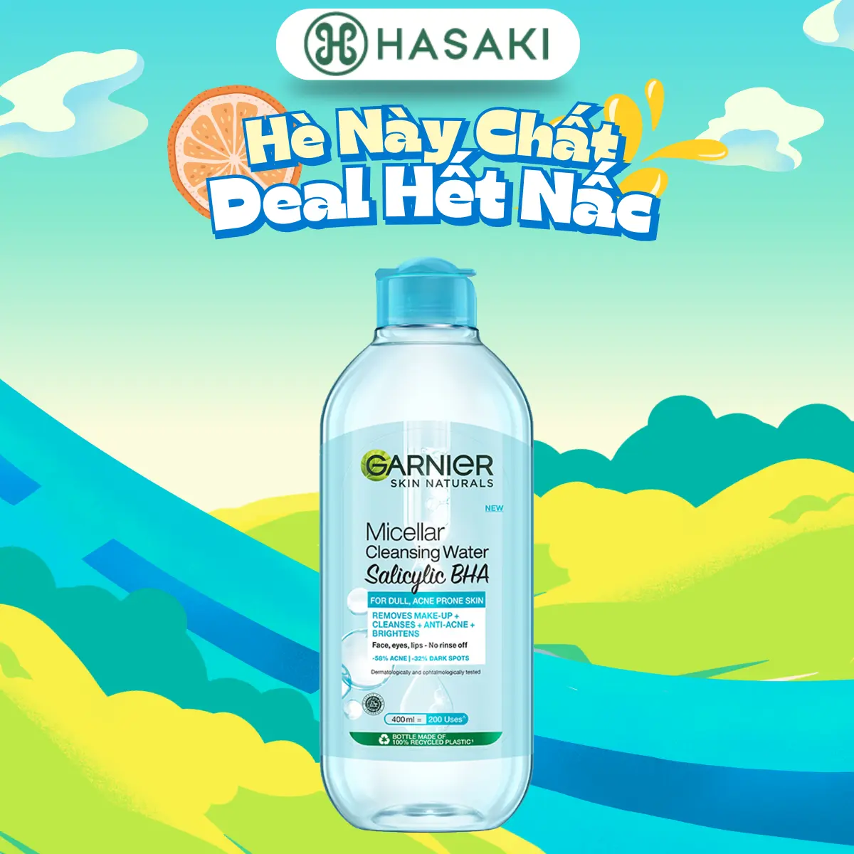 Nước Tẩy Trang Garnier Dành Cho Da Dầu Và Mụn 400ml | HASAKI BEAUTY