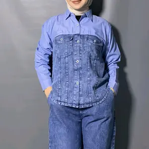 celsy kemeja jeans salur slim fit ln, store