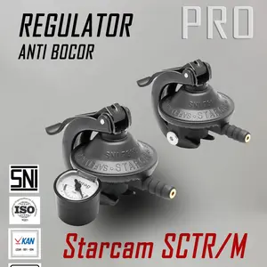 Regulator STARCAM ORIGINAL Gas 3kg - 12kg LPG Tekanan Rendah SC-T12R / SC-T12RM Anti Bocor Double Lock