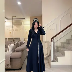 HERFIT Carolina Dress Cordova Premium dengan Sleting Import untuk Tampilan Elegan dan Modern