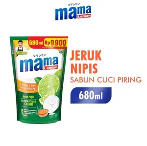 MAMA LEMON Sabun Cuci Piring Jeruk Nipis Refill 680 ML Clean Membersihkan Hemat 30% Ideal untuk Kebutuhan Rumah Tangga - Selempang, Tisu