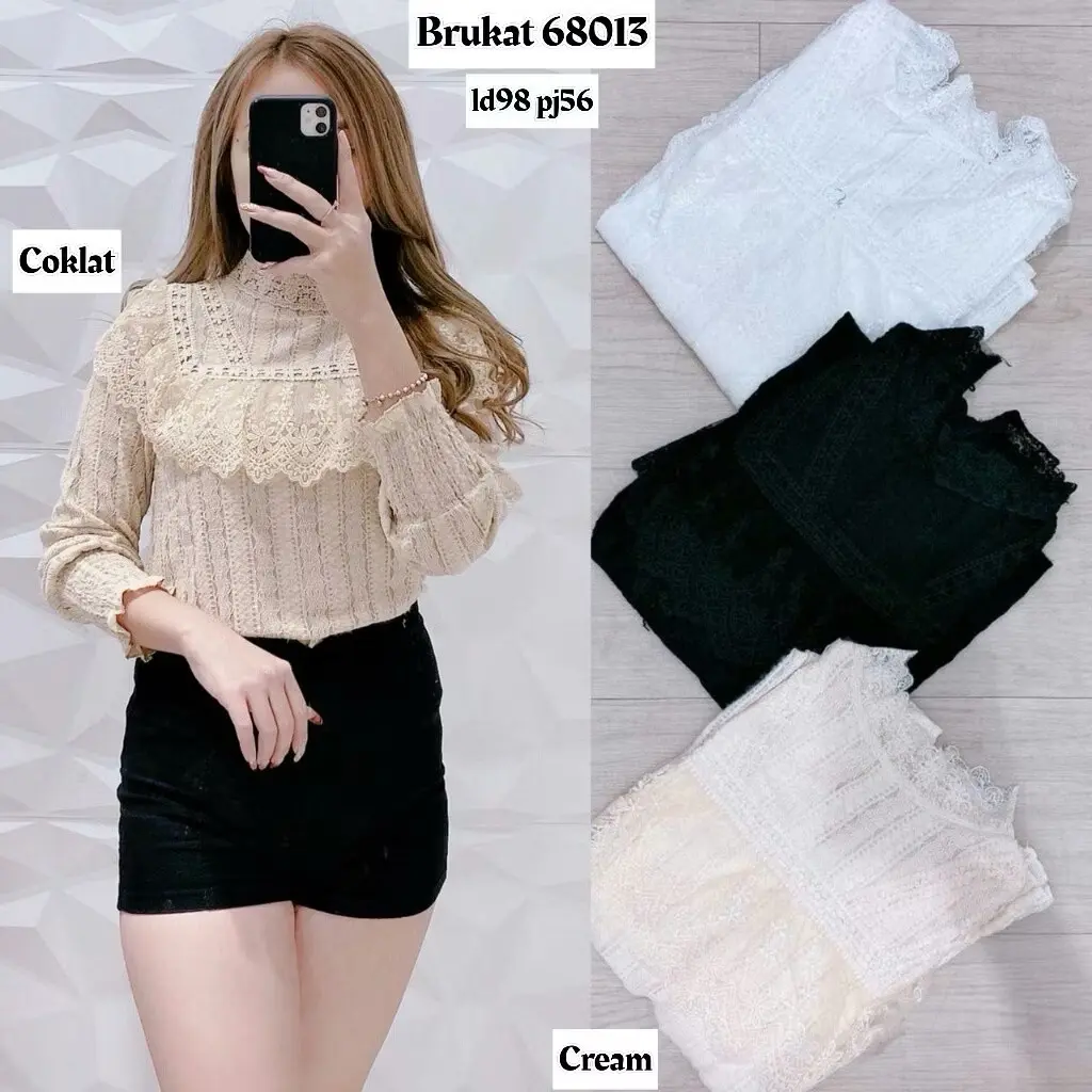 BLOUSE BRUKAT 68013 KOREAN BKK IMPORT
