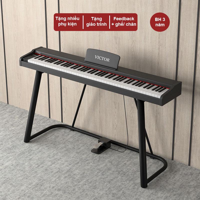 Đàn Piano Điện VICTOR VT02 - 88 Phím - Full Phụ Kiện Tặng Thêm Miếng Dán Hướng Dẫn Tự Học Piano