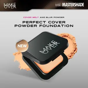 NEW! MAKE OVER Perfect Cover Powder Foundation - TWC Two Way Cake Cover Melt and Blur Powder 16H Blurring Velvet Smooth Finish