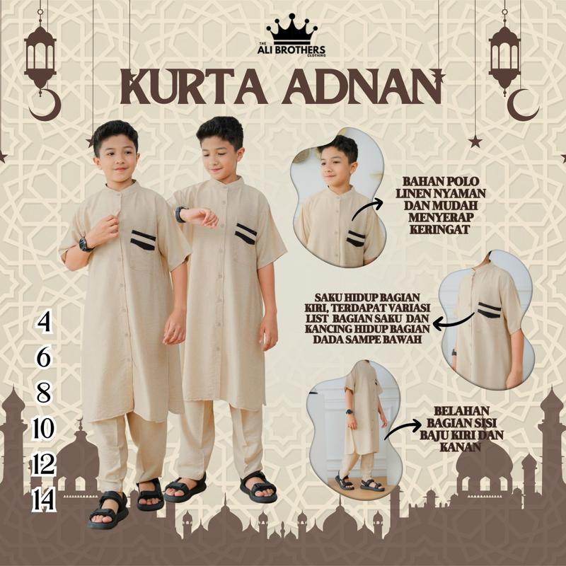 KURTA ADNAN HUSEIN - Set Kurta Anak Laki-Laki - Ied Raya Series 4