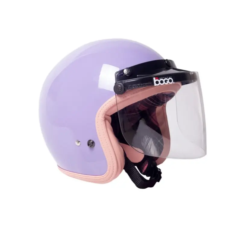 Helm RIMC Rosa Flannel Purple Pastel + Visor Kaca Bogo Motorcycle Helmet 2