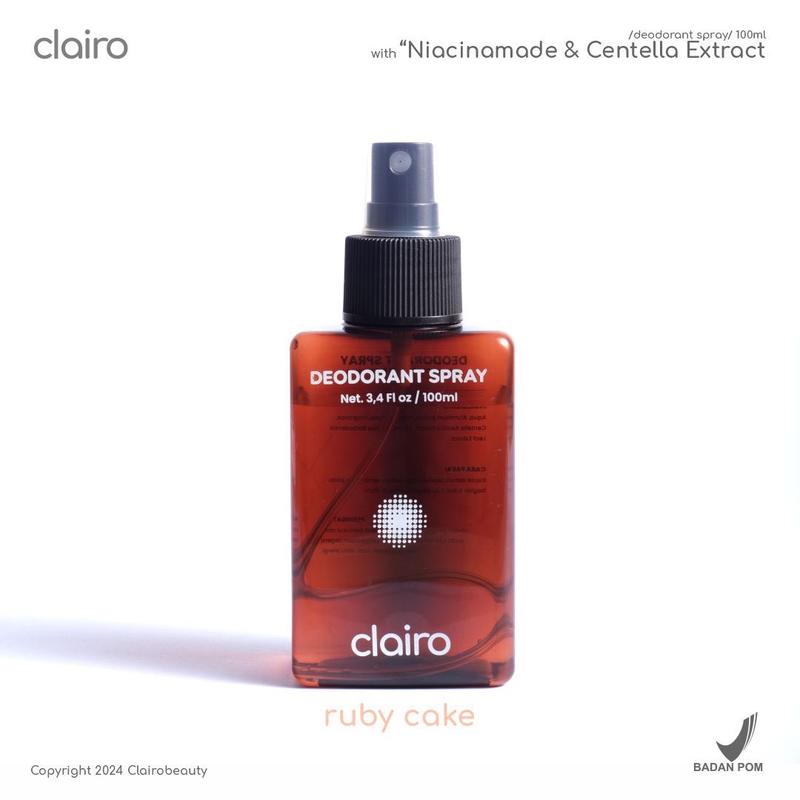 clairo - Natural Deodorant Spray Tawas Ruby Cake With Niacinamide & Centella Extract 100ml deodorant tawas 1