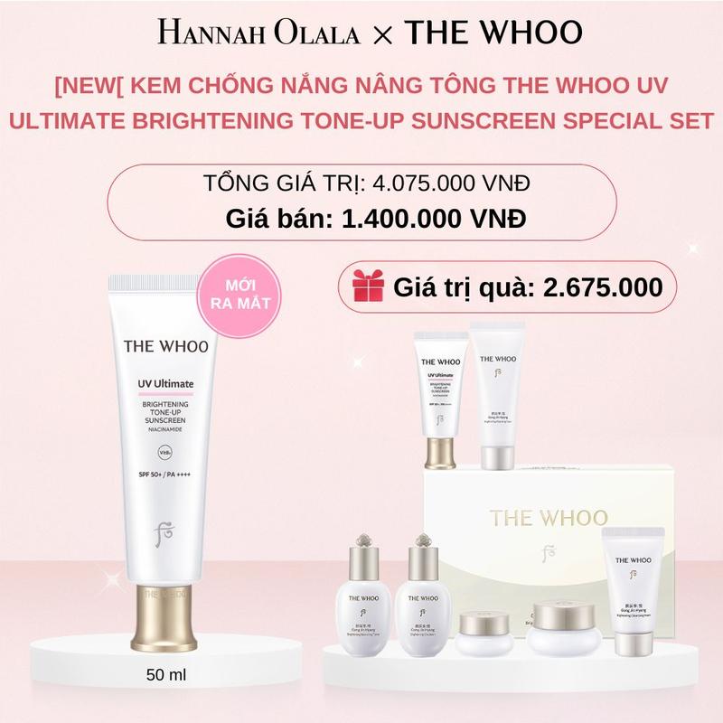 THE WHOO - DEAL 13: PHIÊN BẢN NÂNG CẤP - KEM CHỐNG NẮNG NÂNG TÔNG THE WHOO UV ULTIMATE BRIGHTENING TONE-UP SUNSCREEN SPECIAL SET GIÁ GỐC 4,075K CHỈ CÒN 1,260K