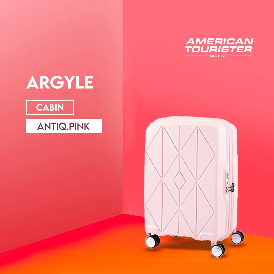 American Tourister Koper Hardcase Argyle Cabin 20 Inch - Antiq.Pink