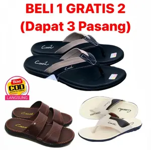 Sandal Slop / Beli 1 Dapat 3 Pasang Sandal Pria / Sendal Viral 2024 / Sandal Jepit Karet Sandal PROMO Flipper Sepatu Sandal Slop Pria
