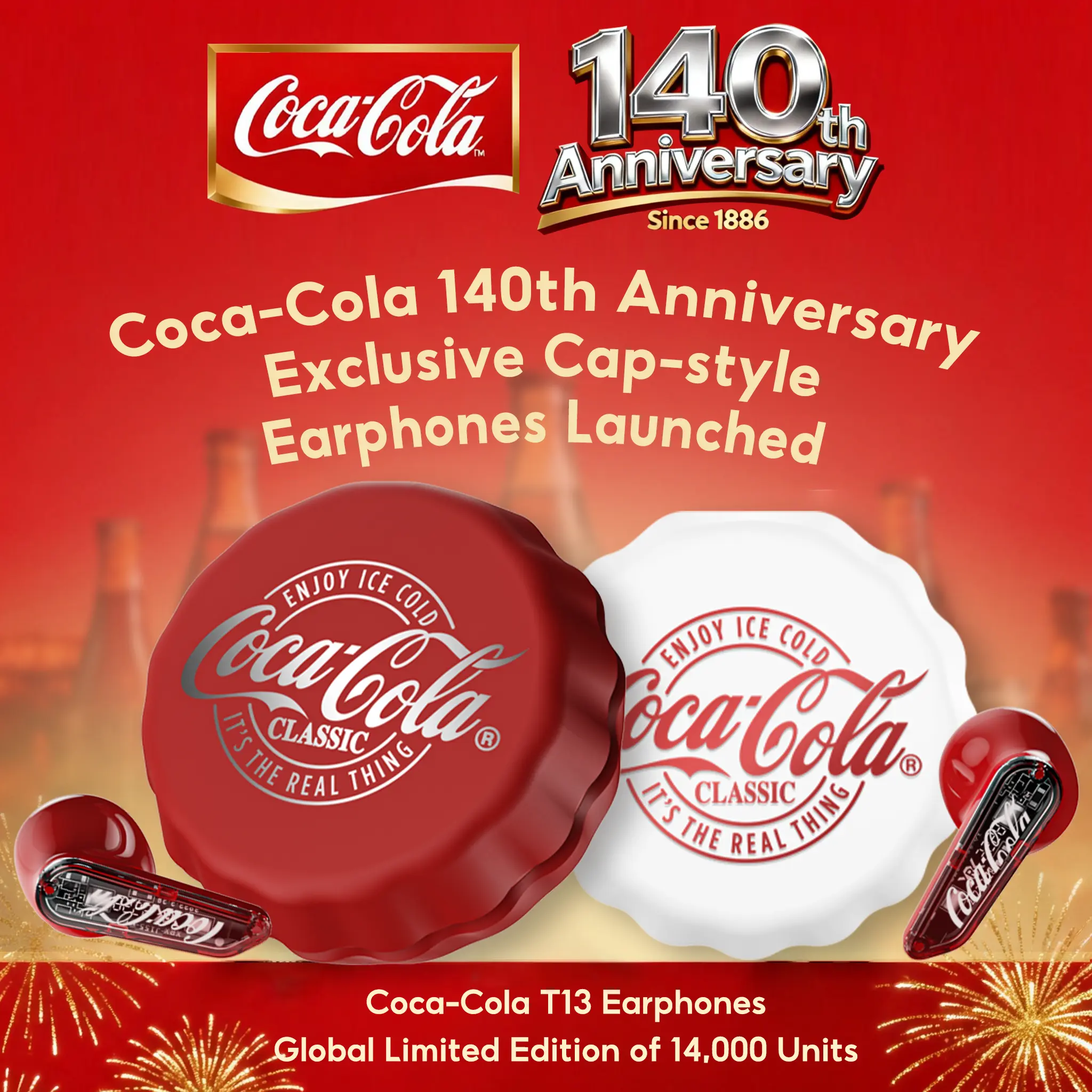 Coca-Cola T13 True Wireless Bluetooth Earbuds Semi-in-ear Design