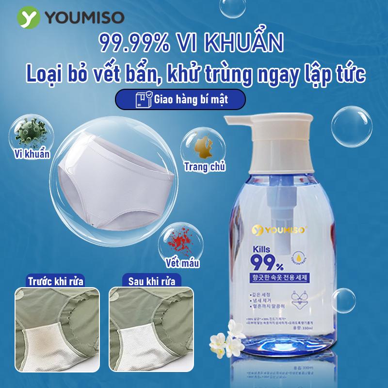 Nước giặt đồ lót Sinh Học YOUMISO 330ml - Bản nâng cấp Nano bạc hỗ trợ đồ lót khỏi nấm khuẩn