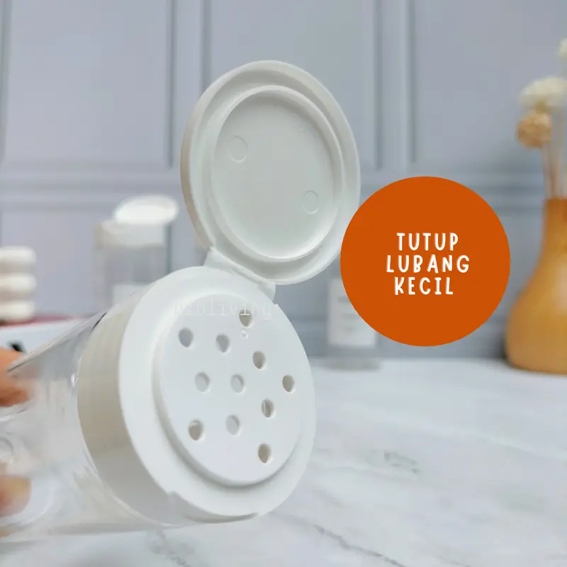 DIBLIVING | Toples Bumbu Dapur 140ml PUTIH Aesthetic TABUR  BON CABE Lubang Besar & Lubang Kecil 4