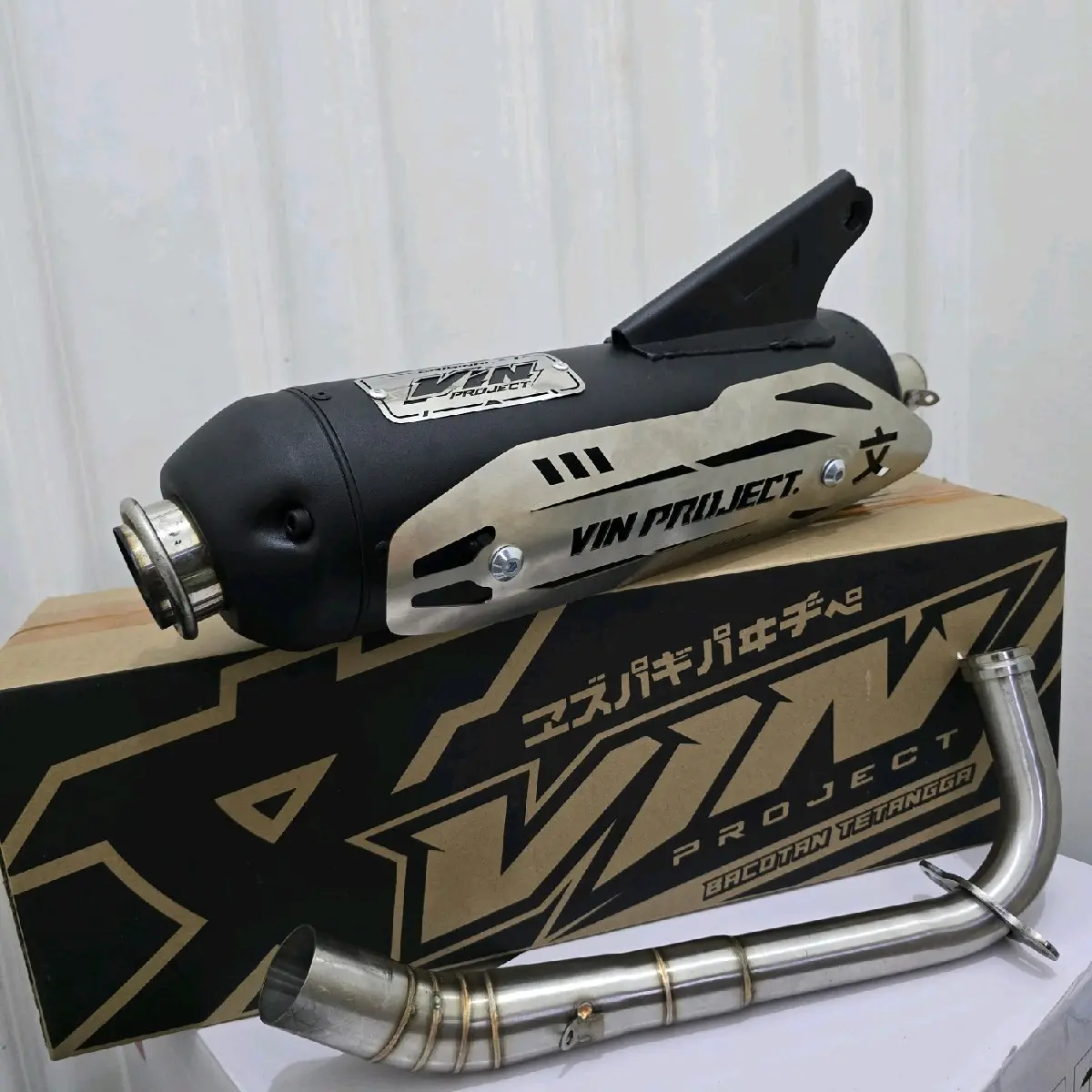 Knalpot Standar Racing Vin Project 5TL K2 Series inlet 38mm moncong type kenochi out 45mm Fullsistem Mio Sporty Smile Soul karbu Fino Karbu Motorcycle