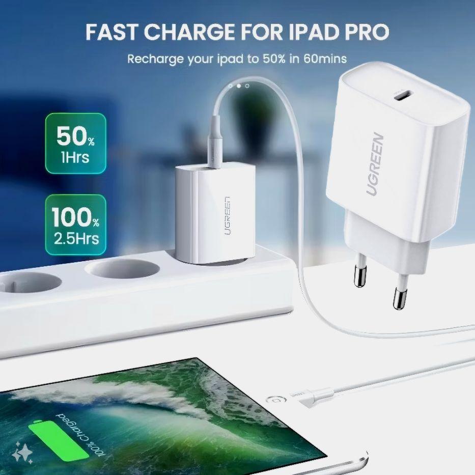 Charger IPhone Ugreen 18W Support MFI Fast Charging Kabel Nylon Brainded