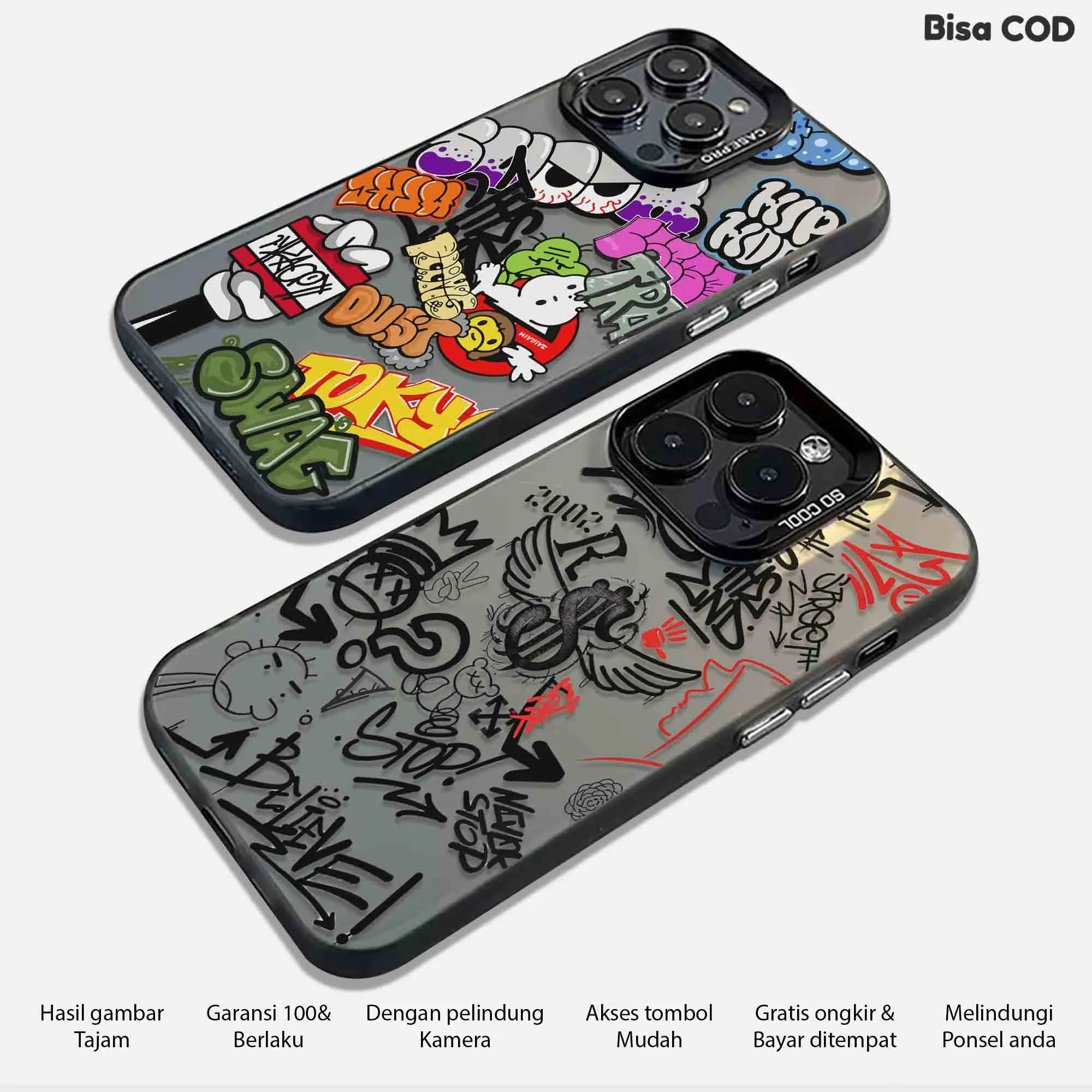 Softcase IMD Hologram Inf* Motif GRAFITI Pelindung Kamera Case Handphone Ponsel Silikon Cover Casing