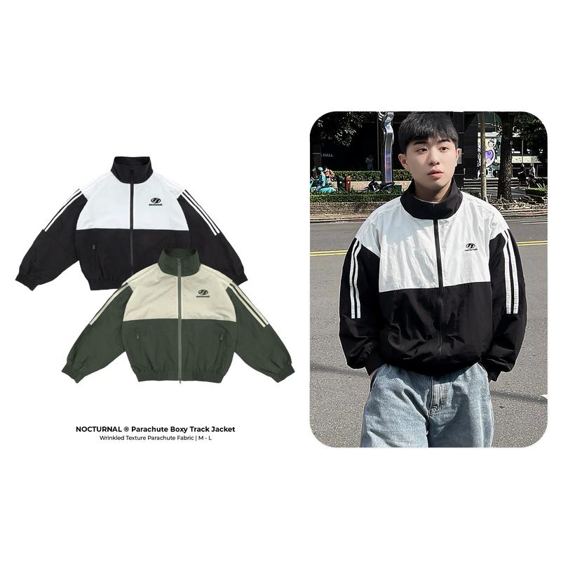 NEW ARRIVAL Áo Khoác Dù Gió Nhẹ Form Boxy NOCTURNAL Parachute Boxy Track Jacket Zip 2 Chiều Unisex Local Brand