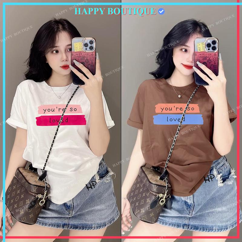 40~70kg Áo Thun Thái Nữ Cotton Mã A13 Mềm Mịn Mát Sang Xịn Độc Đáo You're So Top Cổ Tròn Women Màu Trắng